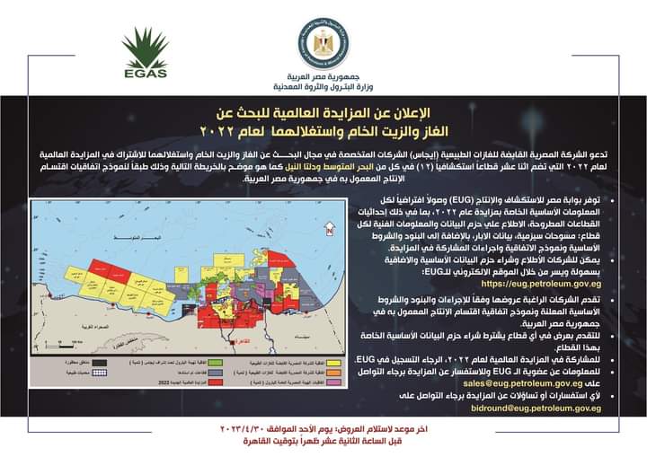 المزايدة العالمية للبحث عن الغاز الطبيعي و الزيت الخام