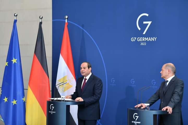 المؤتمر الصحفي بين الرئيس عبد الفتاح السيسي و المستشار الألماني أولاف شولتس 
